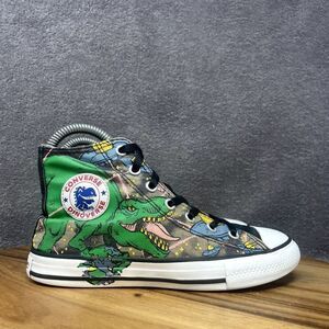 Converse Hi T-Rex Dinoverse High Top Shoes Sneakers Green Kids Size 2